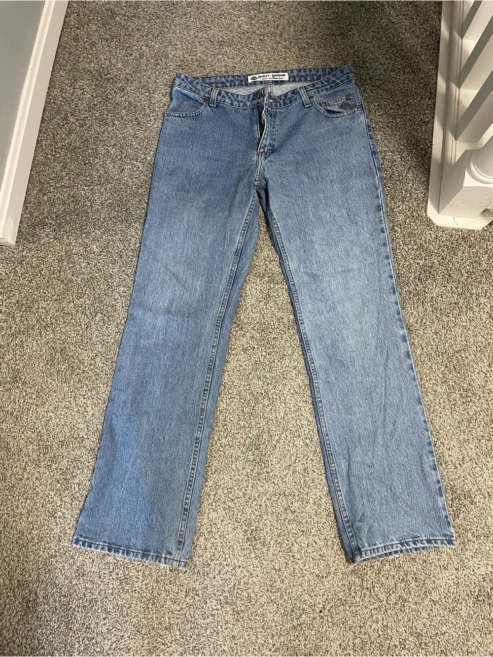 Harley Davidson Classic Light Blue Women's Straight-Leg Jeans vintage Size 8R